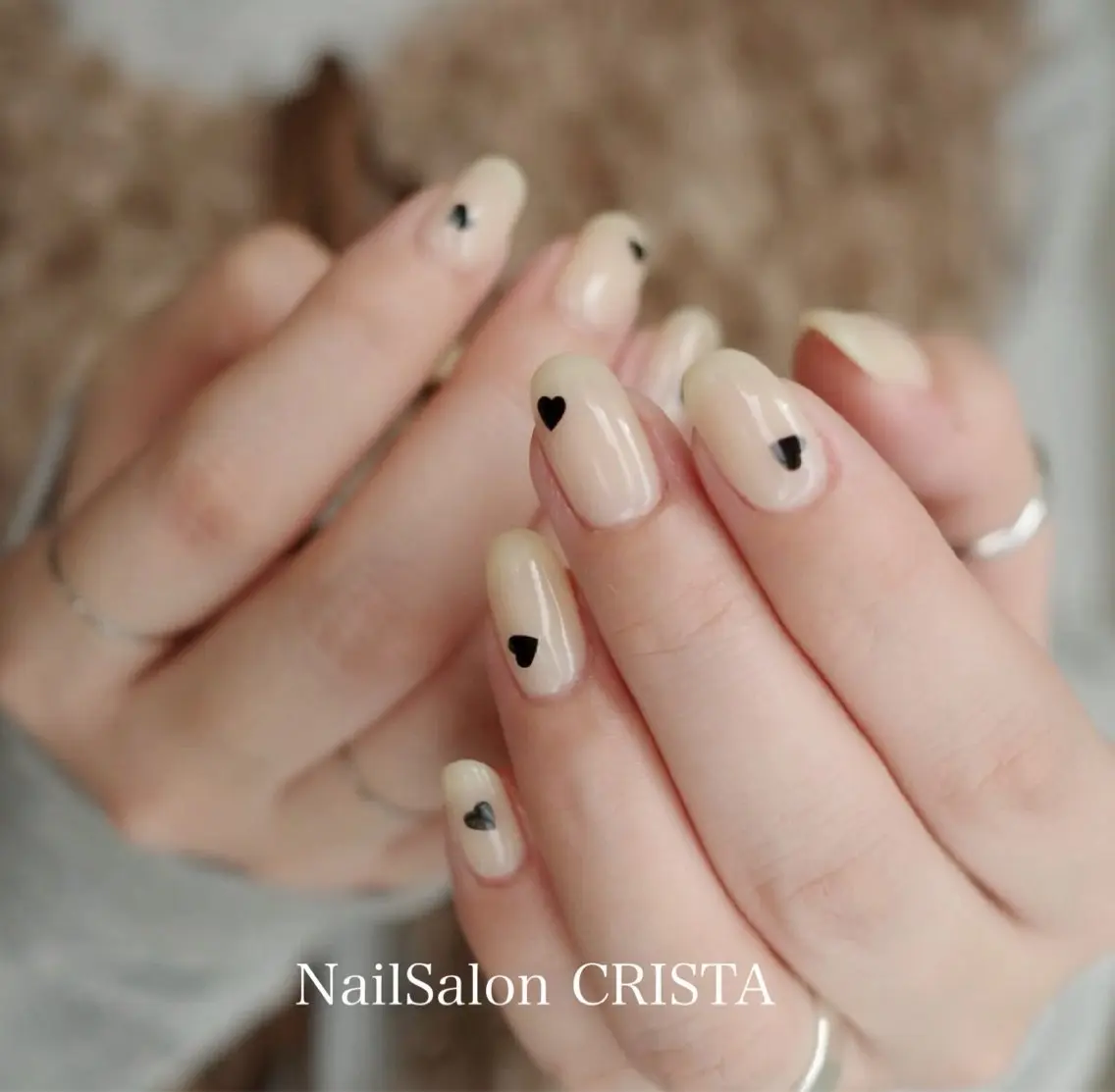 ネイル ハート シンプルネイル ハンドネイル CRISTA chikakoのネイルデザイン