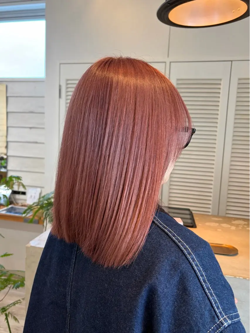 ミディアム カラー ベージュカラー ピンクカラー ピンクベージュ 櫻井 美夕のヘアスタイル