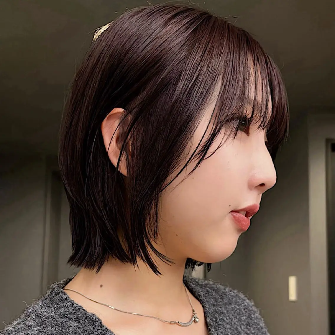 ショート ラベンダーブラウン ヘアカラー ume RUKAのヘアスタイル
