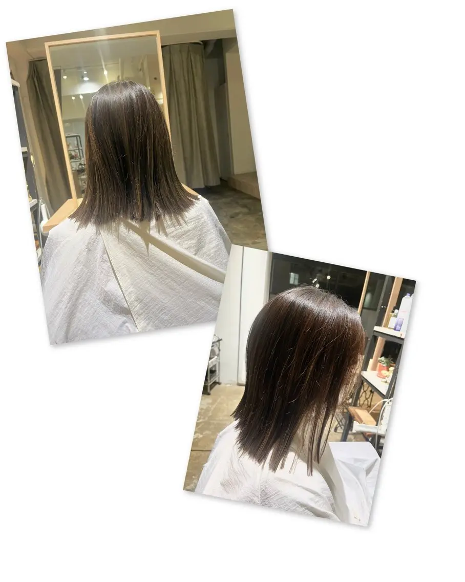 ミディアム 切りっぱなしボブ ボブ 西山 裕子のヘアスタイル