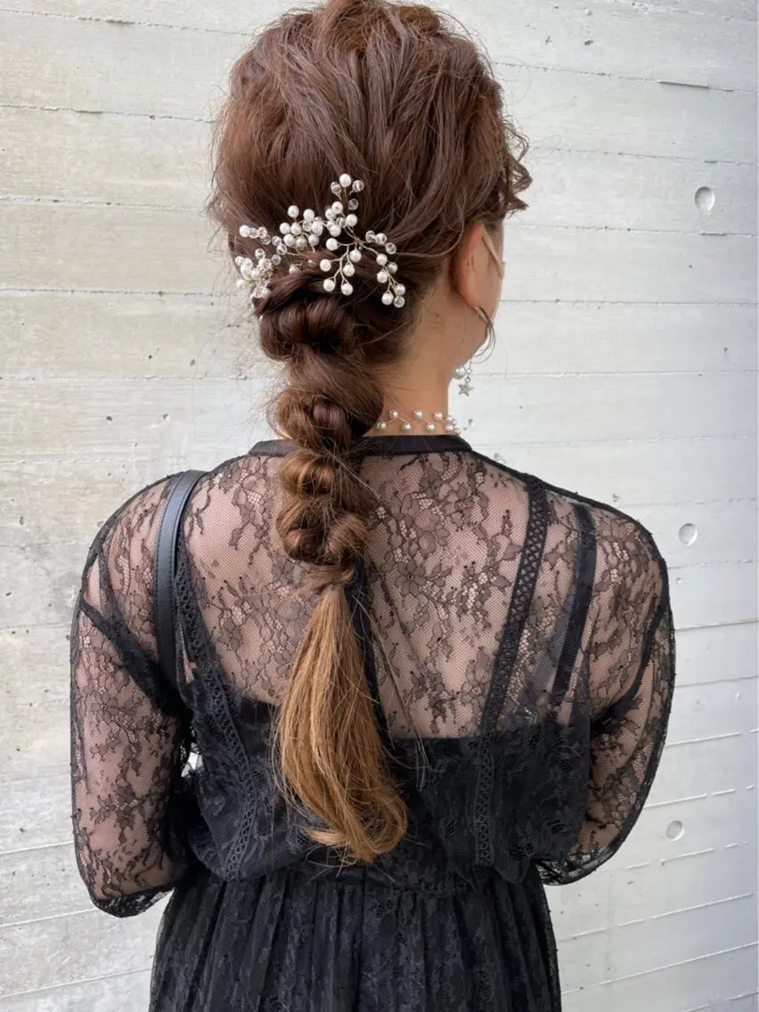 ロング ヘアアレンジ 結婚式・ブライダル ヘアセット 小森 樹奈のヘアスタイル
