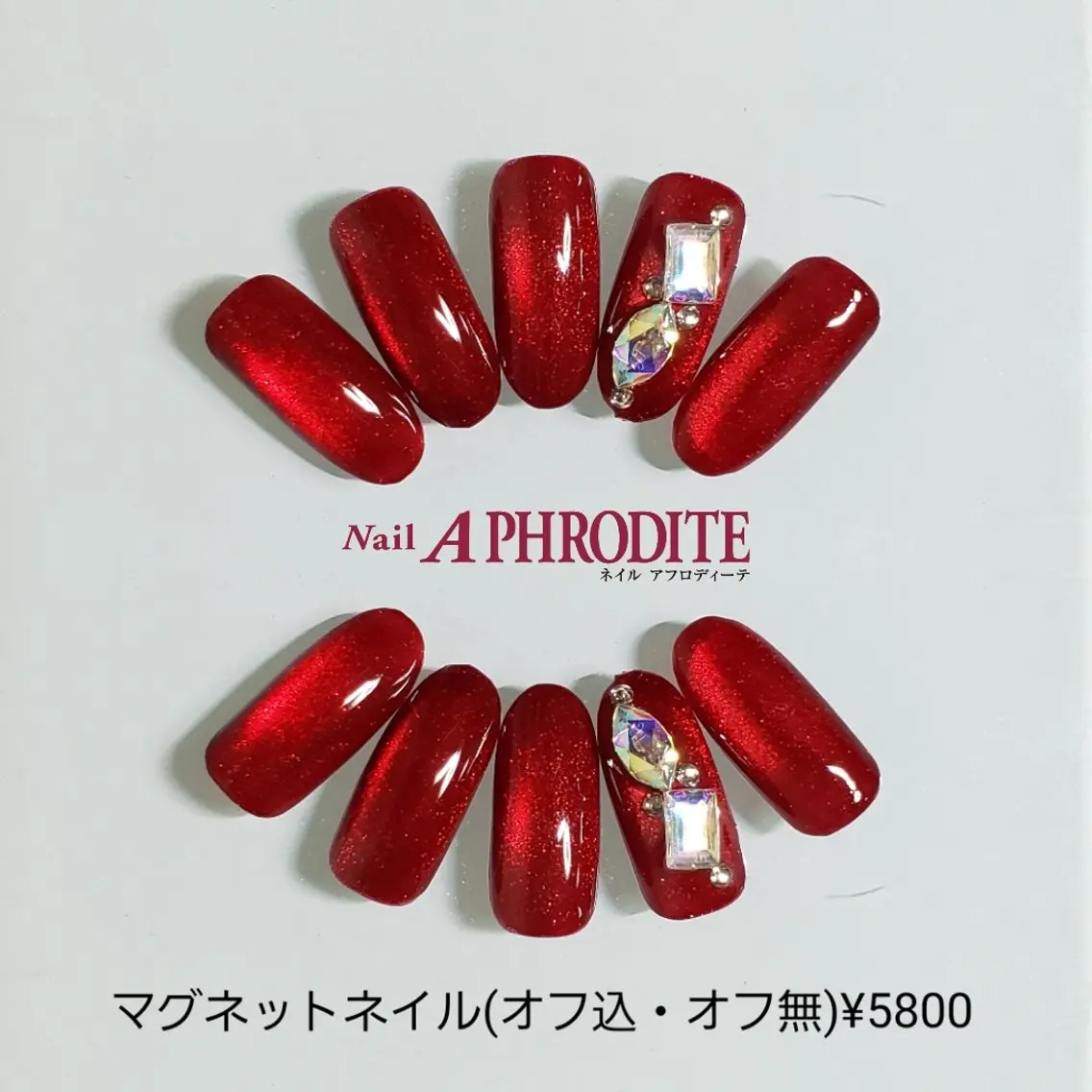 ネイル ジェルネイル ソフトジェル ストーンネイル ハンドネイル Nail Aphroditeのネイルデザイン