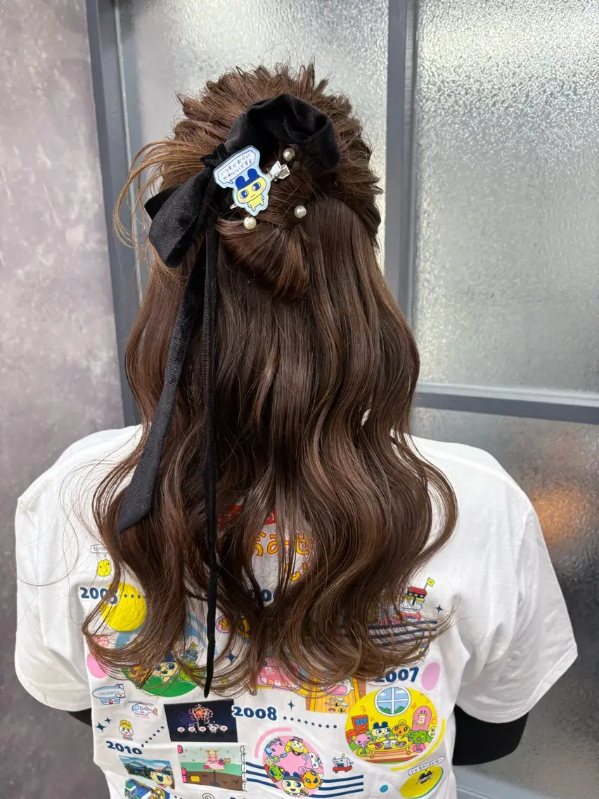 ロング ヘアアレンジ ハーフアップ ヘアセット SHANTi 飯塚 ヘアセット/髪質改善のヘアスタイル