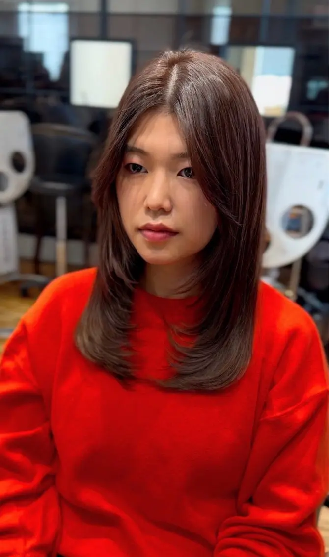 ロング カット ヘアカラー トリートメント 銀座/レイヤー 顔周りカット溝手優太のヘアスタイル