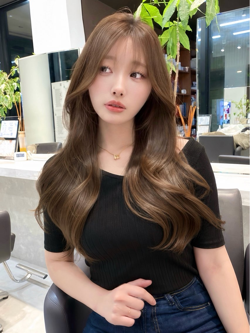 ロング ハッシュカット レイヤーカット カット ヘアカラー 🌙レイヤー/透明感 髪質改善/宮田💫のヘアスタイル