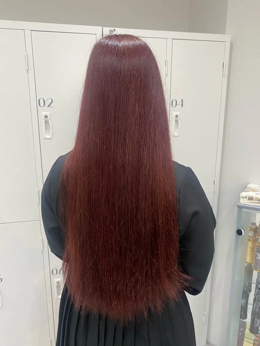 ロング カラー ヘアアレンジ レッドカラー ヘアカラー ボブ /ニュアンス/ satomi🧸💖のヘアスタイル