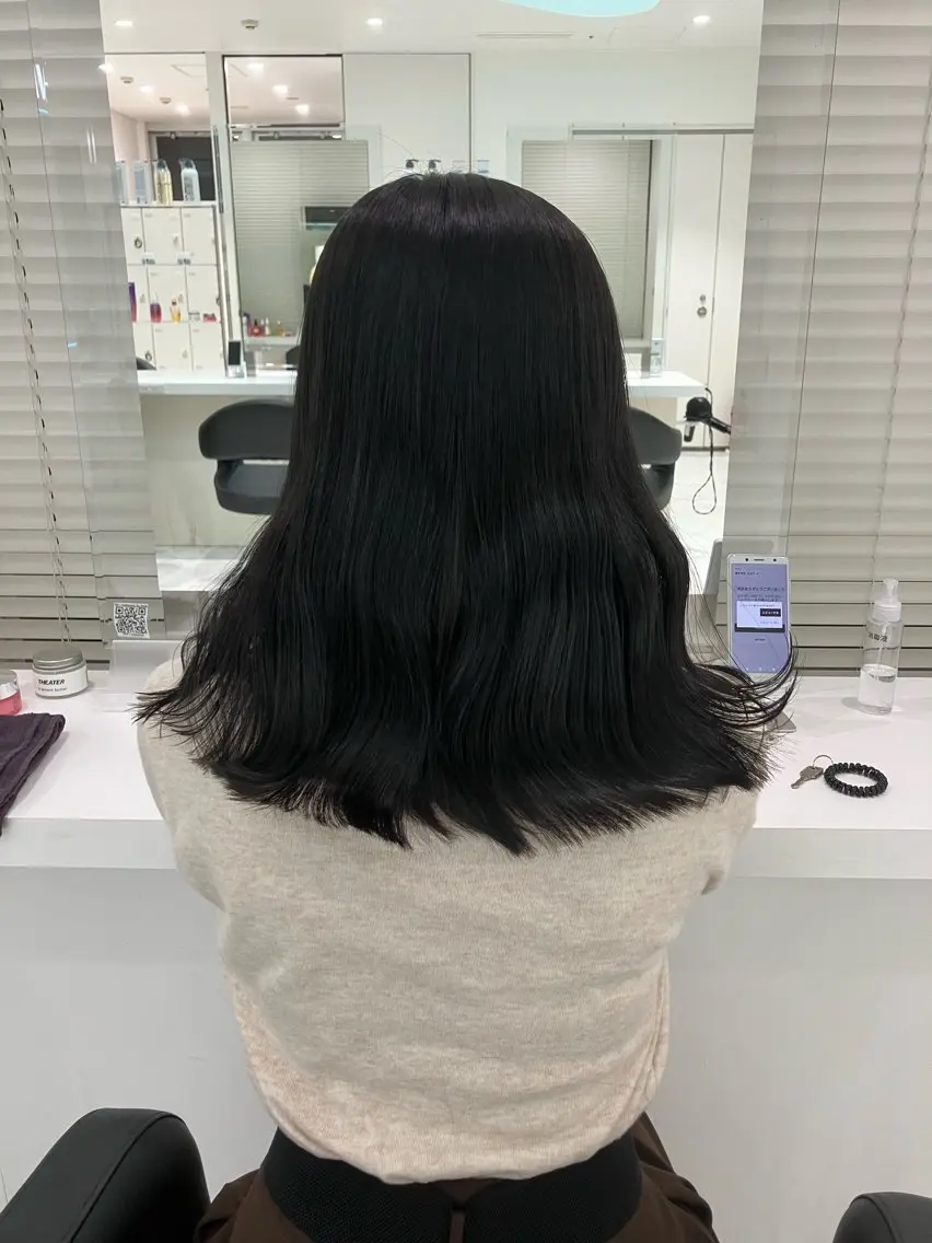 セミロング カラー ヘアアレンジ 💓色落ちまで綺麗な 垢抜けカラー💓のヘアスタイル