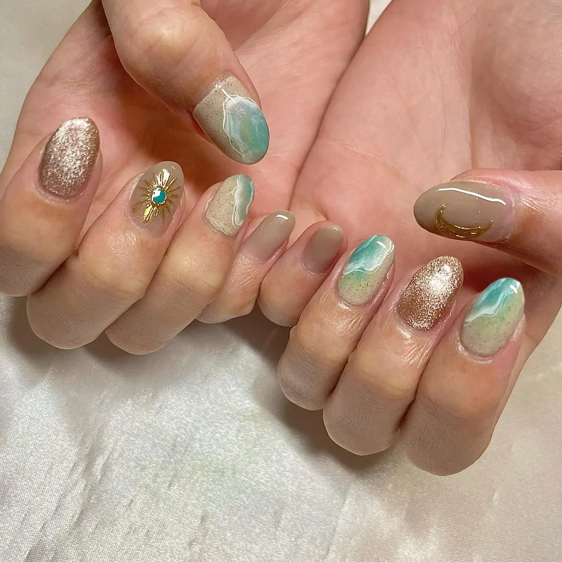 カラー パーマ ヘアアレンジ メンズ キッズ ネイル マツエク・マツパ el. by Aoのネイルデザイン