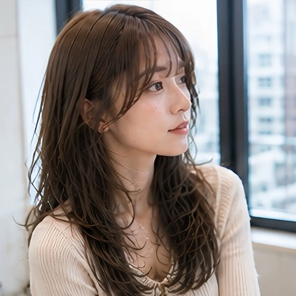 ロング カット 池袋/前髪/顔周り 縮毛矯正/おばかんのヘアスタイル