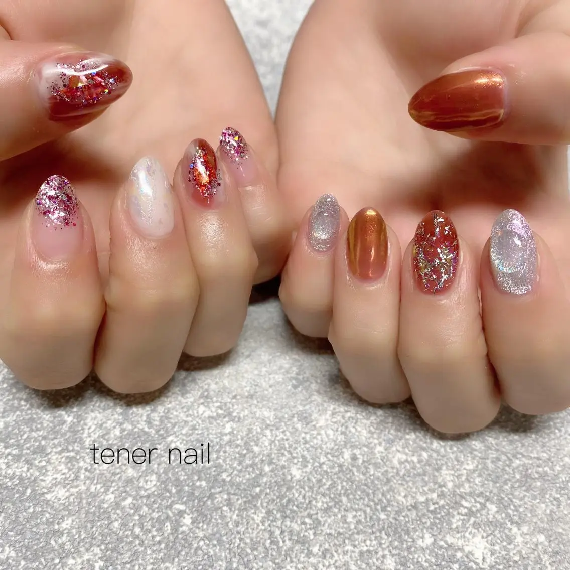 ネイル 赤色 テネルネイル tener nailのネイルデザイン