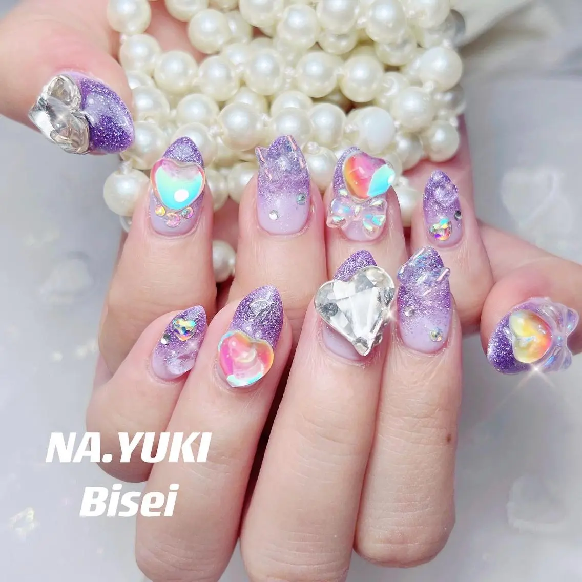ネイル カラー パーマ ヘアアレンジ メンズ キッズ マツエク・マツパ アイブロウ ロング 🎀 moo~ 🎀のネイルデザイン