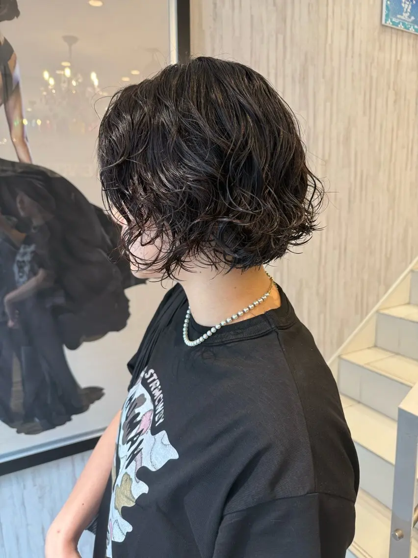 ミディアム パーマ EARTH 山﨑龍馬のヘアスタイル