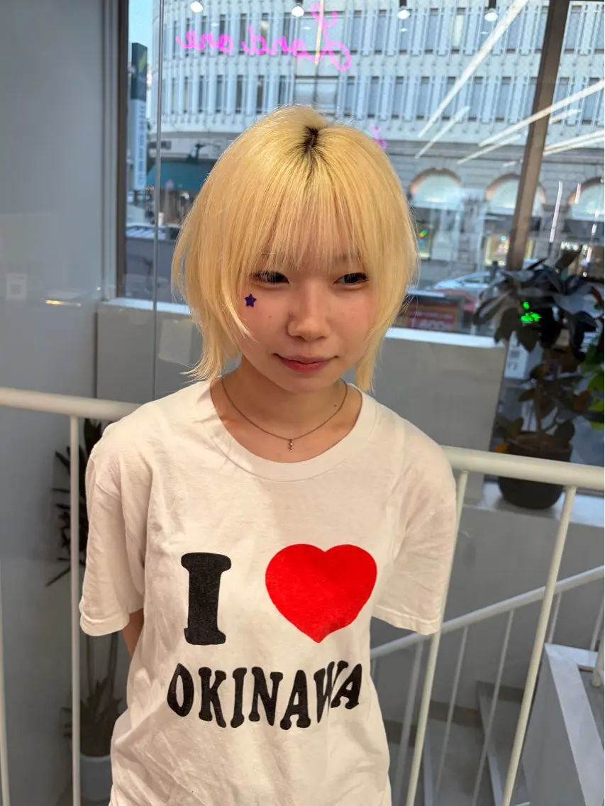 ショート ボブレイヤー ボブ レイヤーカット 低ダメージカラー Yoshidaのヘアスタイル