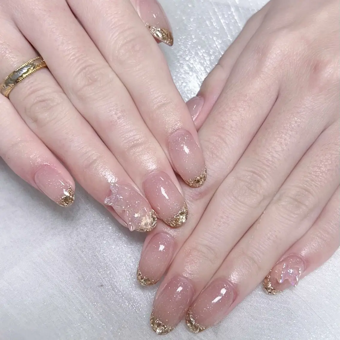メンズ ネイル メンズ韓国風 アートネイル オーロラネイル ガーリー キラキラネイル ハンドネイル Nail salon 木にいるのネイルデザイン