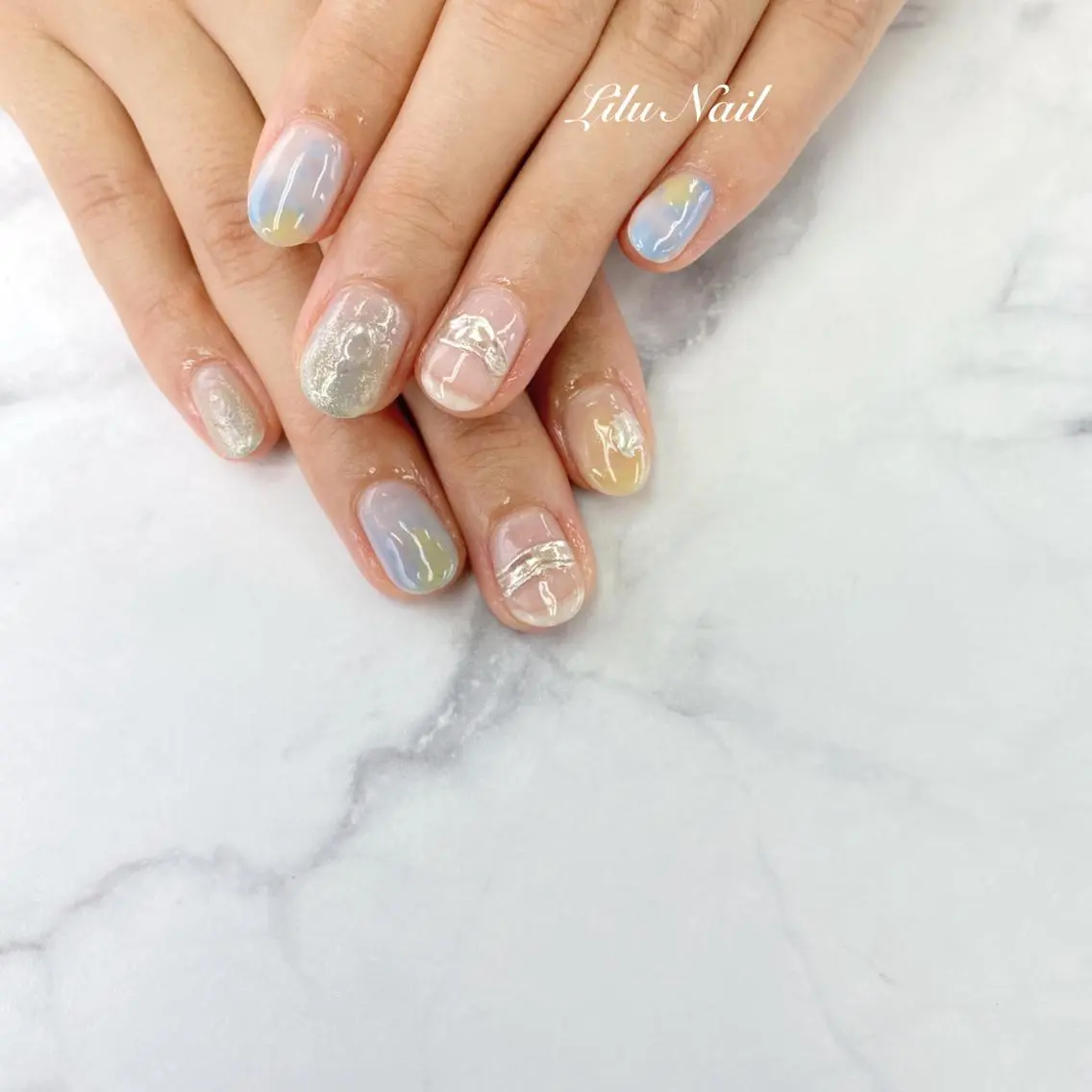 ネイル ニュアンスネイル モチの良さ◉ フィルインネイル♡のネイルデザイン