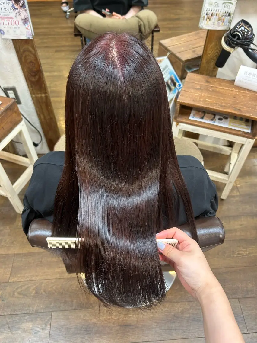 ロング カラー ピンクカラー カット ヘアカラー 徳永　髪質改善 カラー🪄💫のヘアスタイル