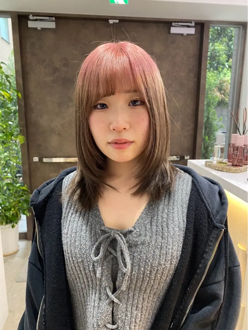 ミディアム ヘアカラー 似合わせスタイル☁️ 堀内志茉🍀のヘアスタイル