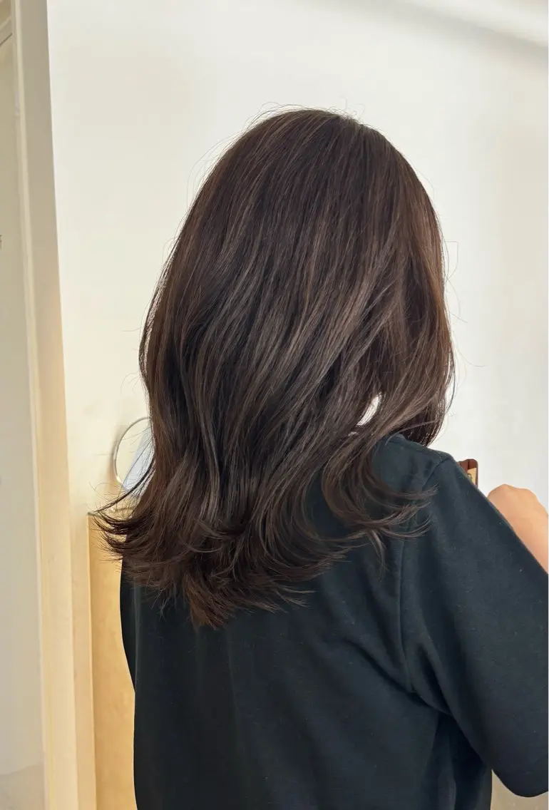 ミディアム ヘアカラー カラーモデル募集 三浦真理恵のヘアスタイル