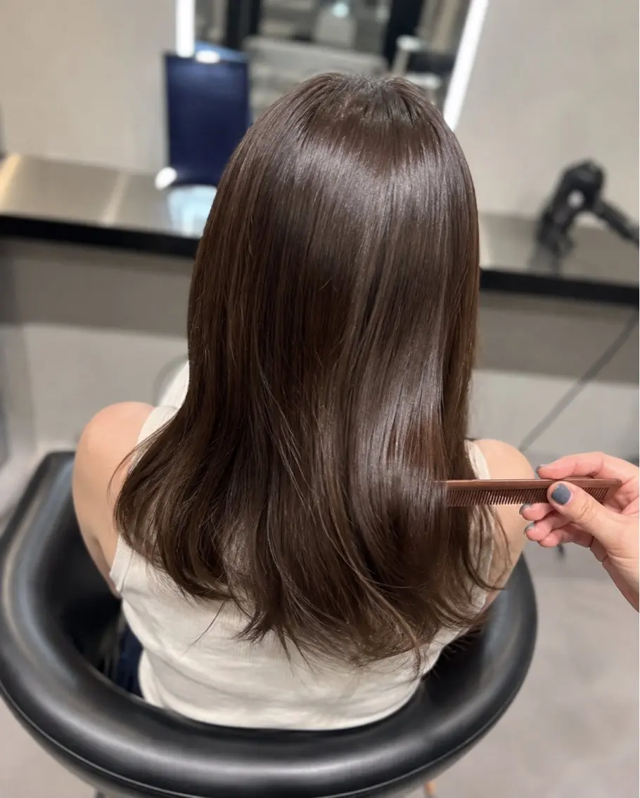 ミディアム カラー ブラウンカラー トリートメント 🌈ウルトワ水素 髪質改善naru🌈のヘアスタイル