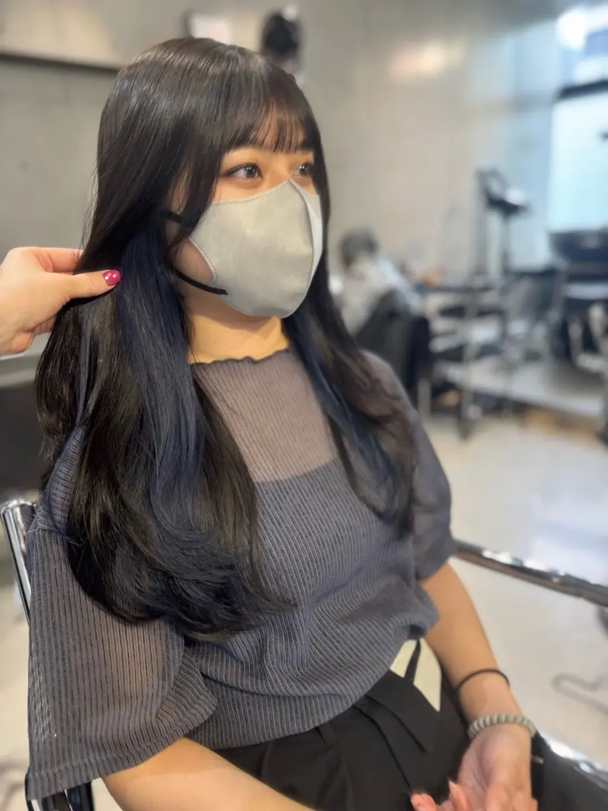 ロング カラー パーマ ヘアアレンジ カット ヘアカラー 透明感/オリーブ/ グレージュ/YUKAのヘアスタイル