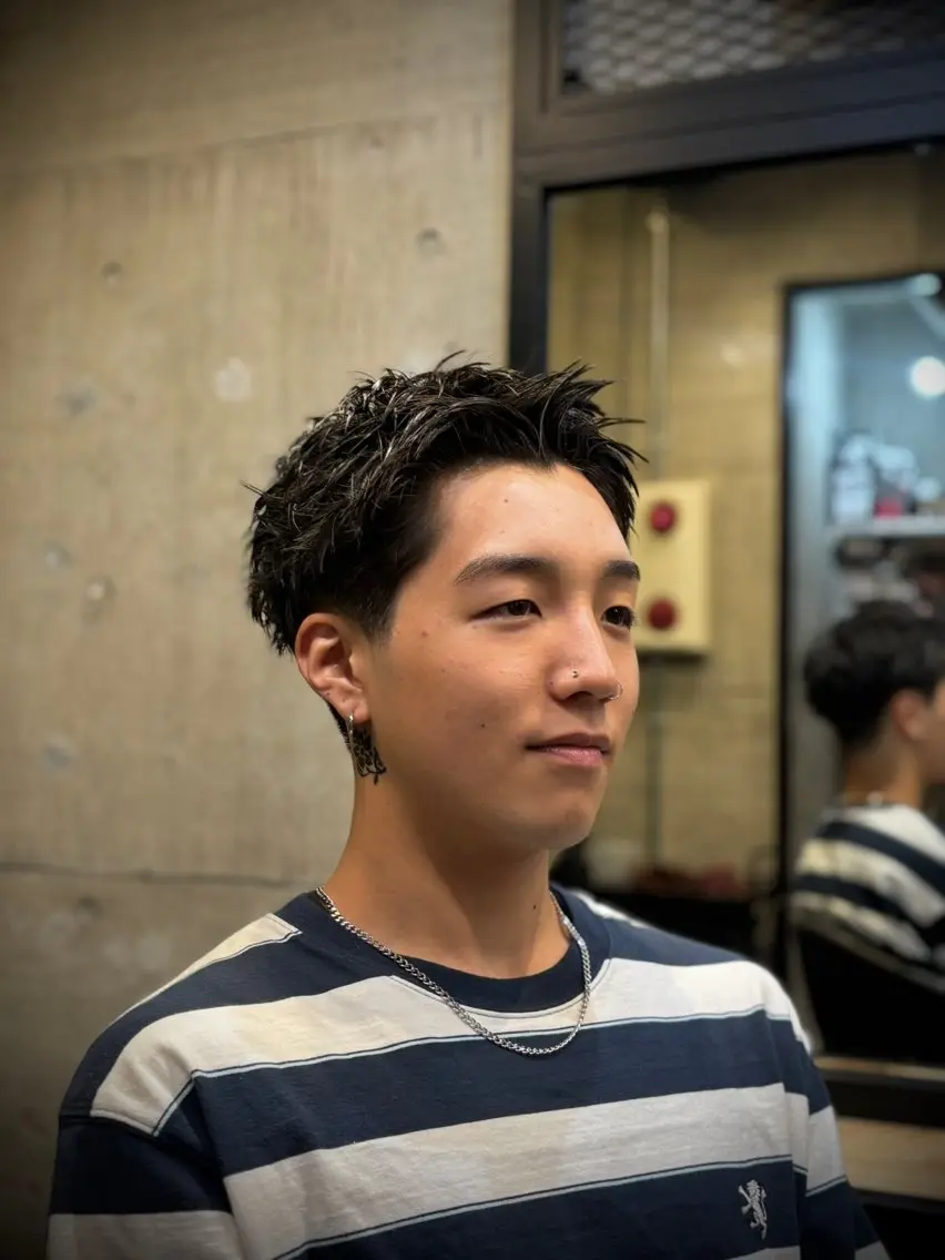 ショート メンズ フェードカット スパイキーショート ショートヘア カット 文月 FUZUKIのヘアスタイル