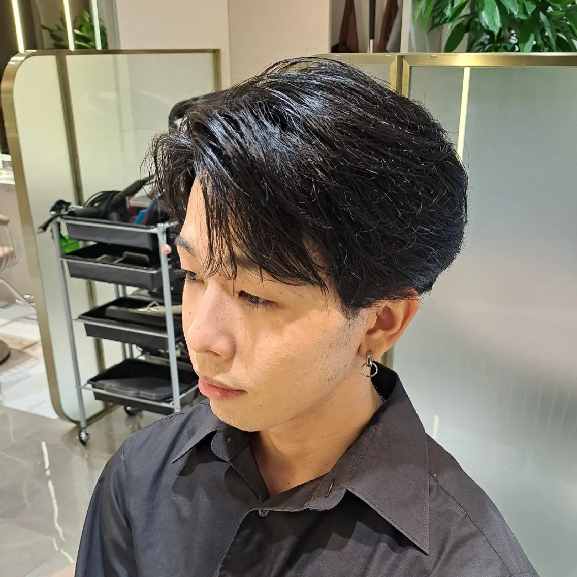 メンズ メンズ韓国風 七三 ヘアセット こが とあのヘアスタイル