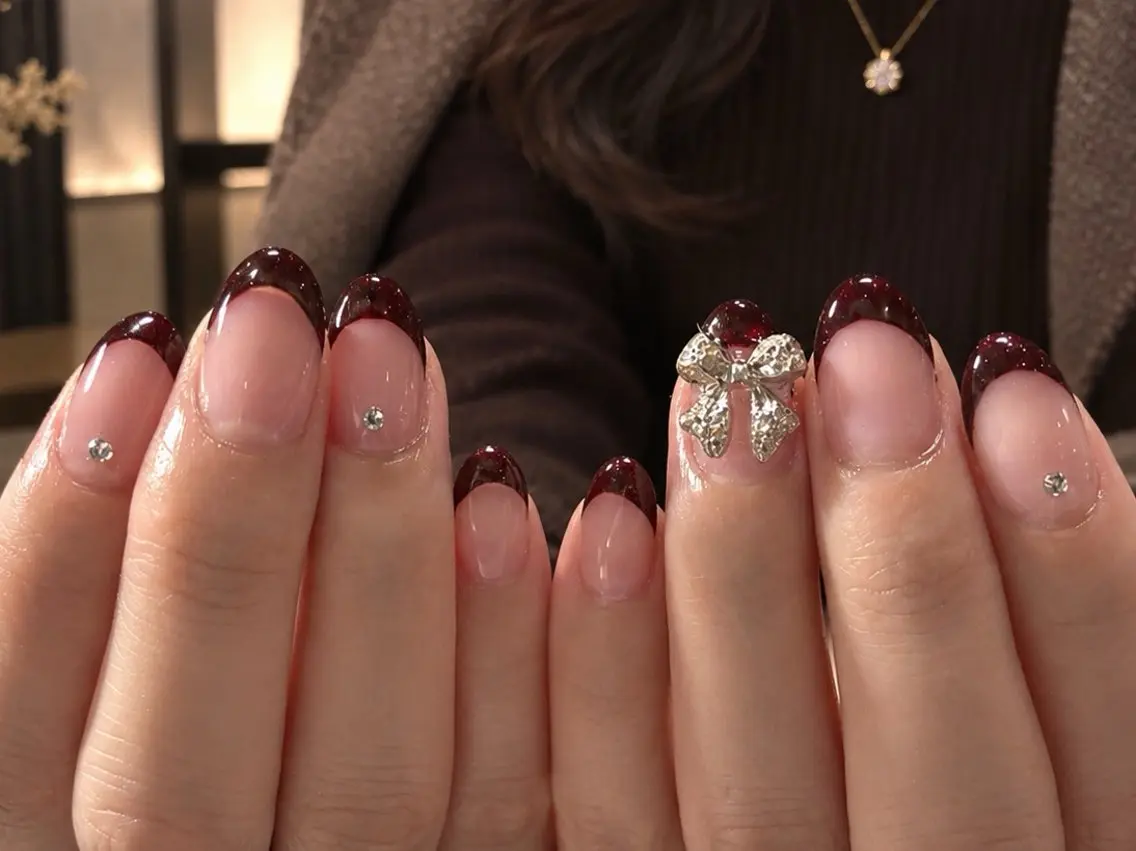 ネイル ボルドー フレンチネイル Nailsalon Rのネイルデザイン