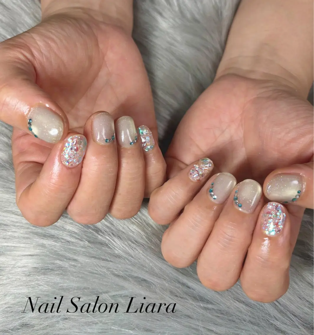 ネイル キラキラネイル マグネットネイル ハンドネイル NailSalon Liaraのネイルデザイン