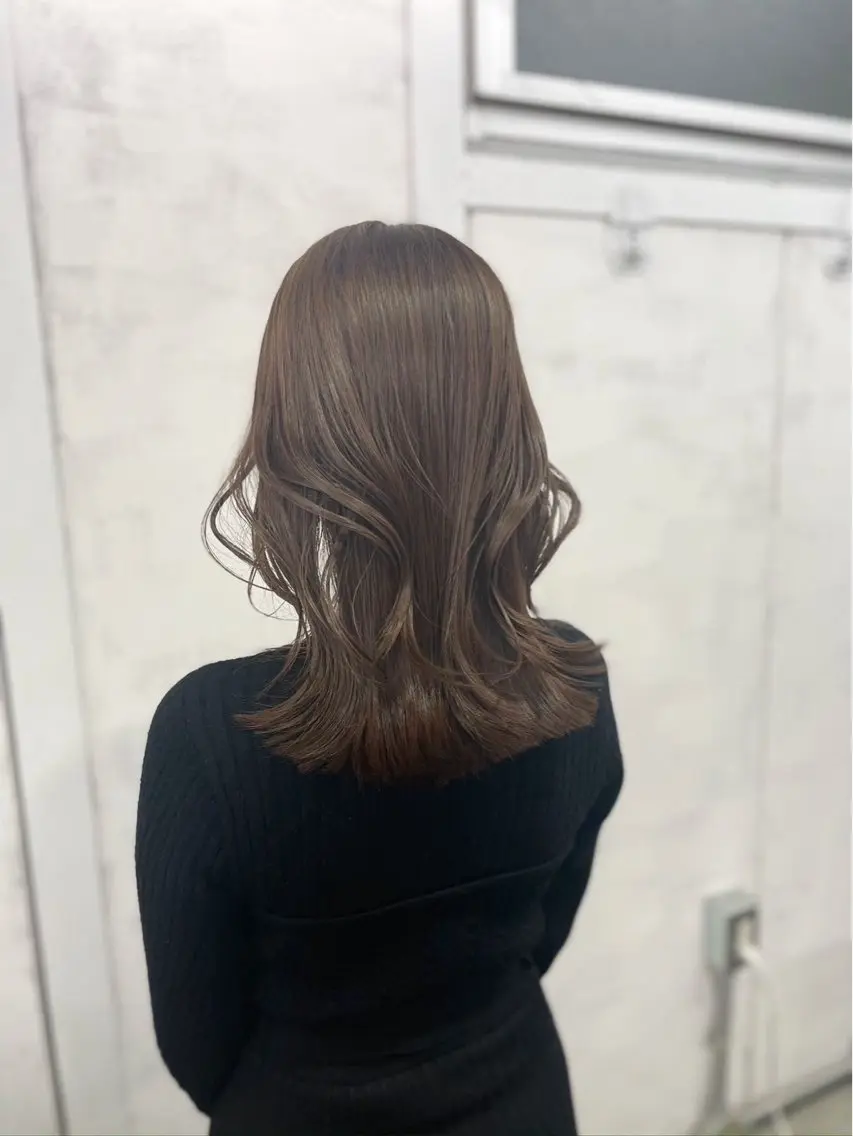ミディアム カラー カット ヘアカラー トリートメント レイヤー/髪質改善 /山永圭介のヘアスタイル