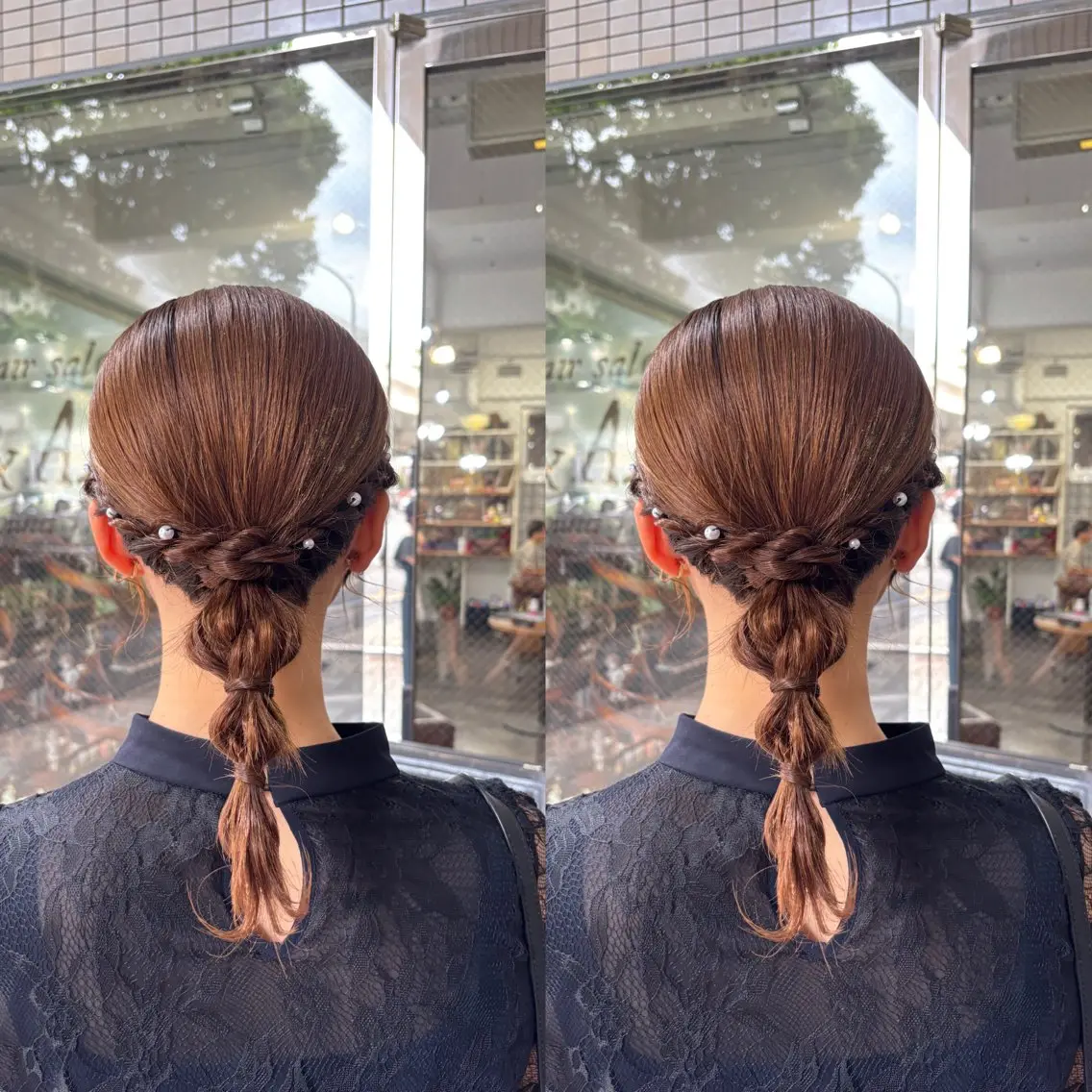 ミディアム ヘアアレンジ ヘアセット 💎ハイトーン/艶 カラー モエカ💎のヘアスタイル
