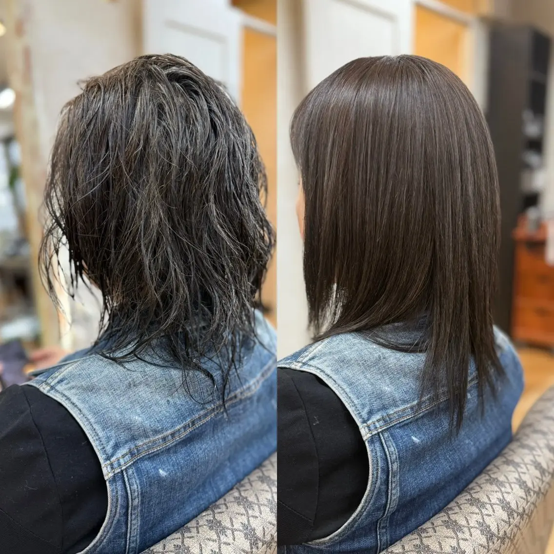 ミディアム 縮毛矯正 dolphin ownerのヘアスタイル