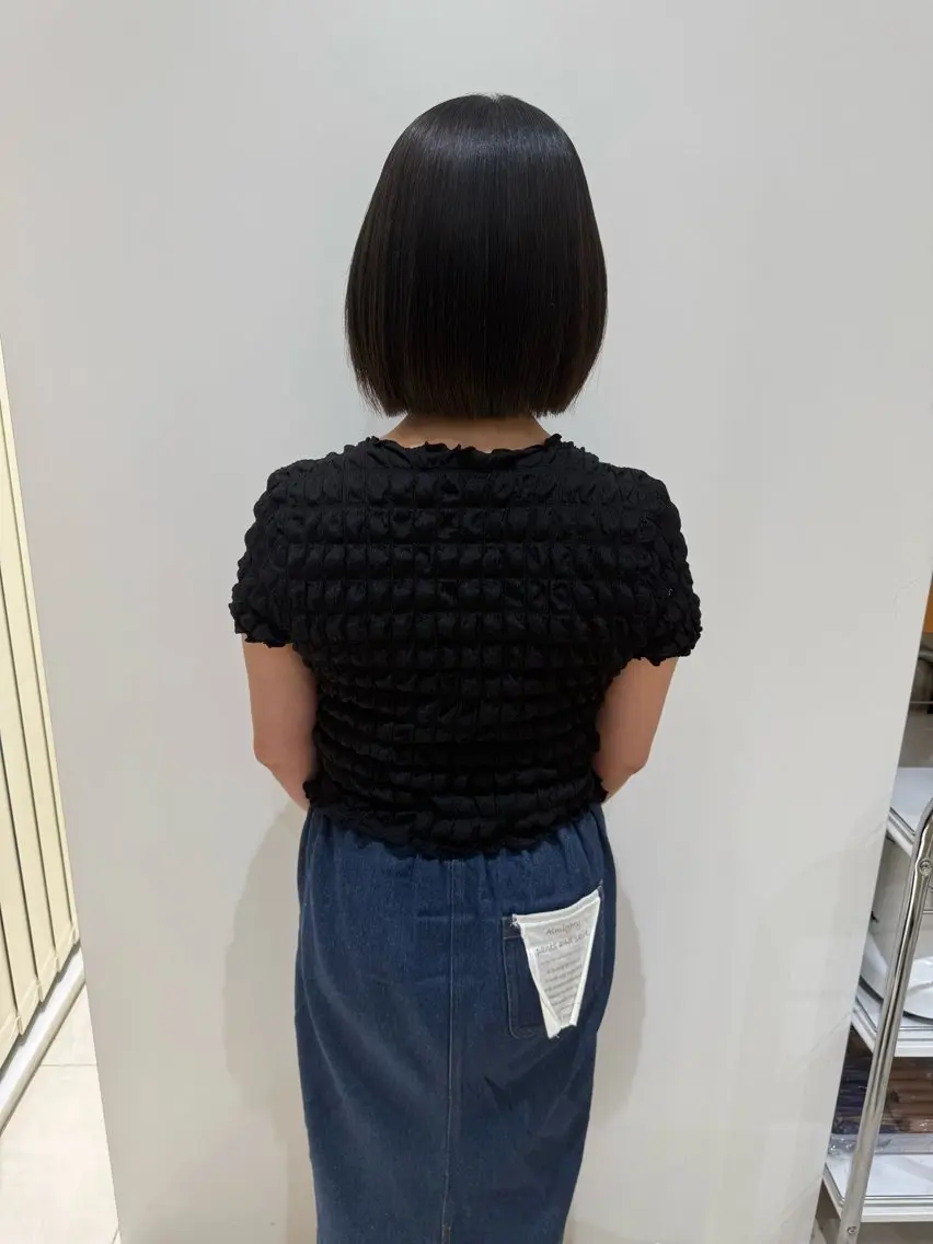 ミディアム 切りっぱなしボブ ボブ 若生 神のヘアスタイル
