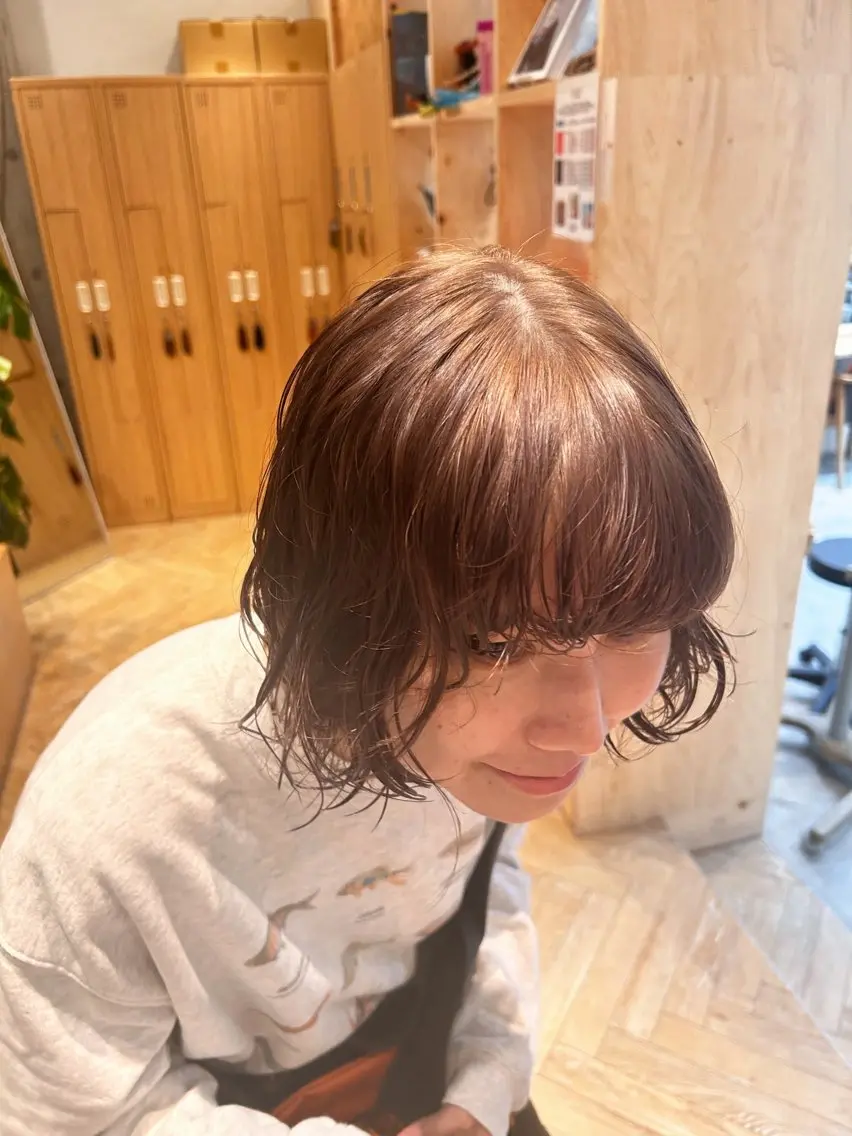 ショート カラー ベージュカラー ボブ カット ヘアカラー トリートメント ボブ/ベージュ/ 透明感/kazuiのヘアスタイル