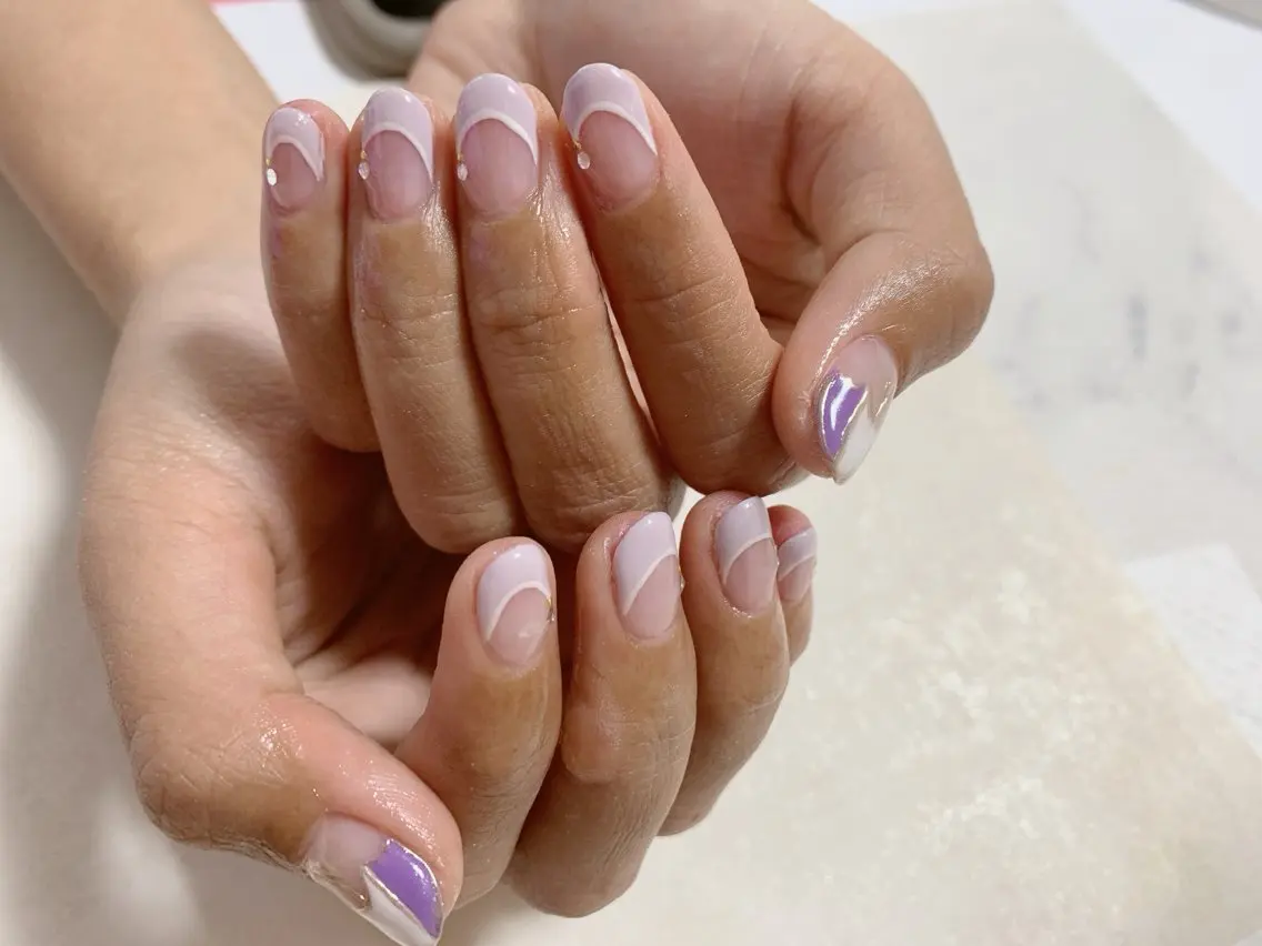 ネイル フレンチネイル ジェルネイル メンズネイル パラジェル ワンホンネイル kiki nail たまプラーザのネイルデザイン