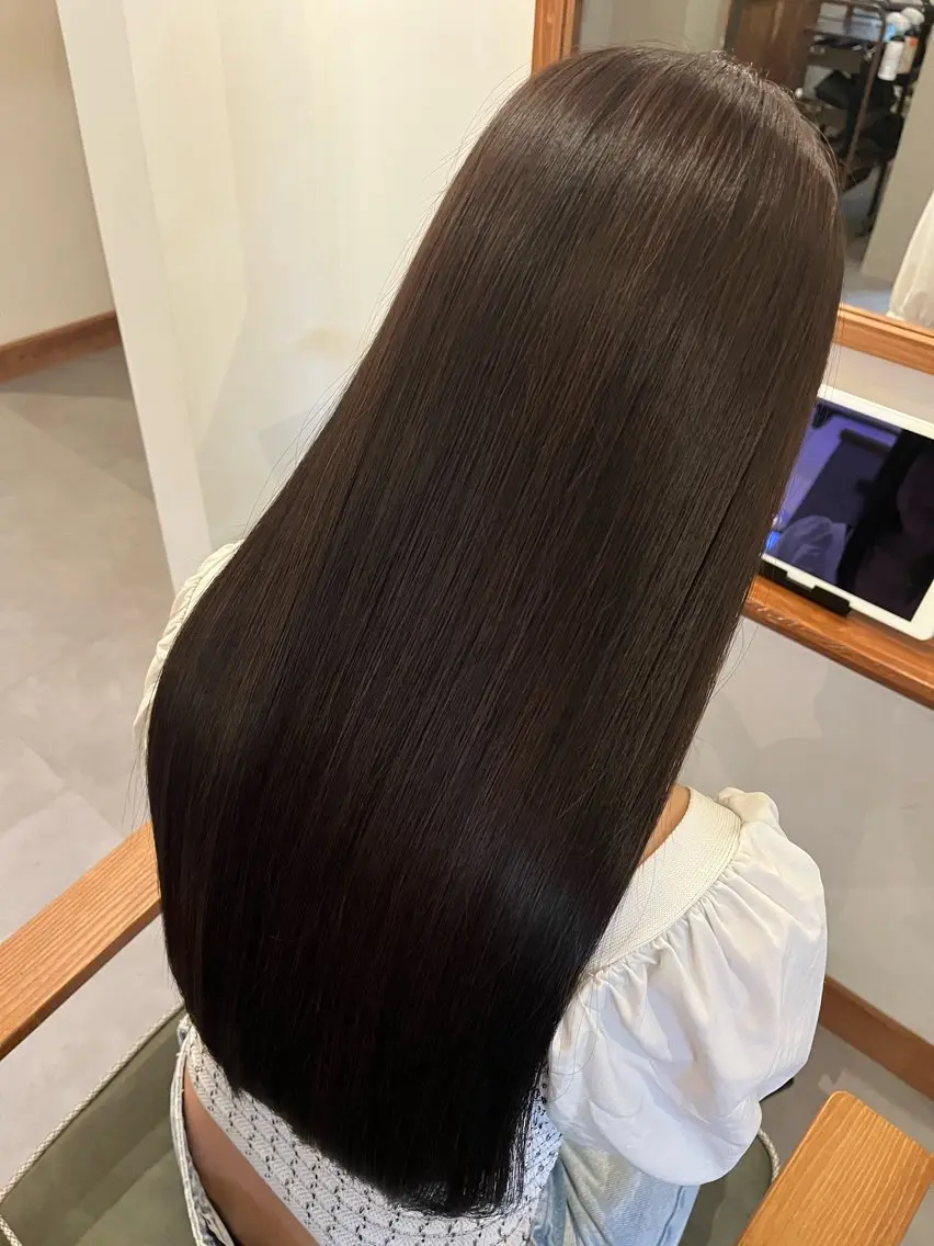 ロング カラー ヘアカラー 縮毛矯正 トリートメント Mirish 枚方のヘアスタイル