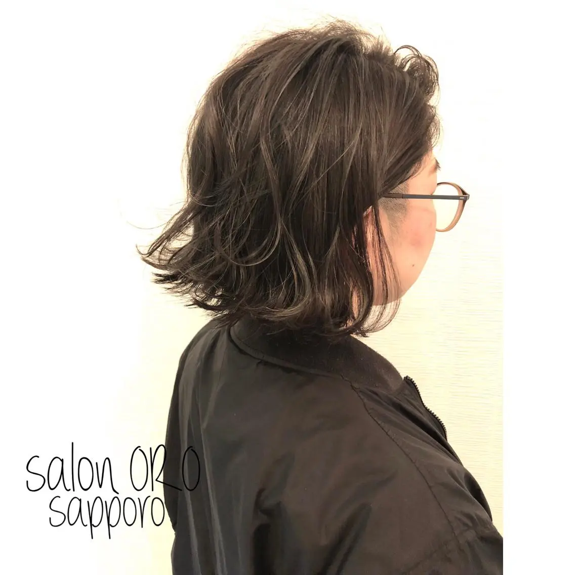 ミディアム カラー ハイライトカラー ハイライト カット ヘアカラー トリートメント 平川 友希子のヘアスタイル