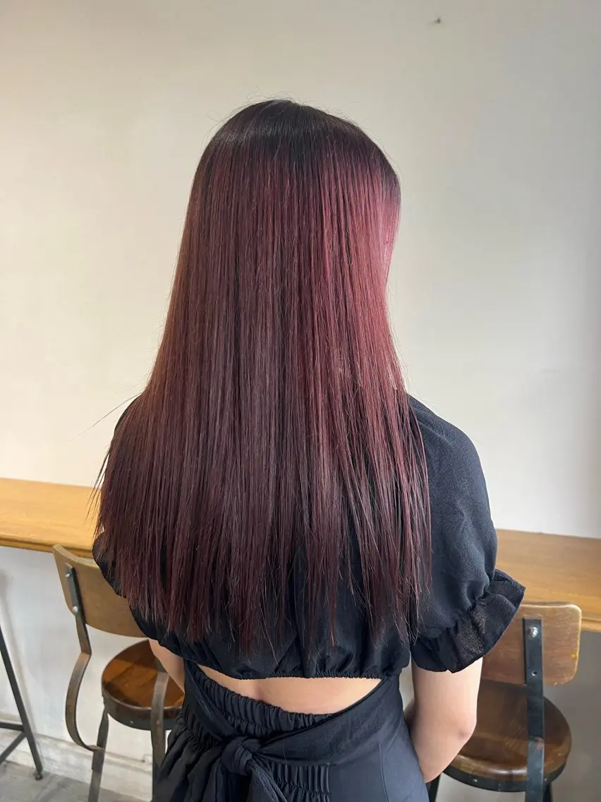 セミロング カラー ヘアアレンジ ピンクカラー カット ヘアカラー トリートメント ヘアセット 金子 廉のヘアスタイル