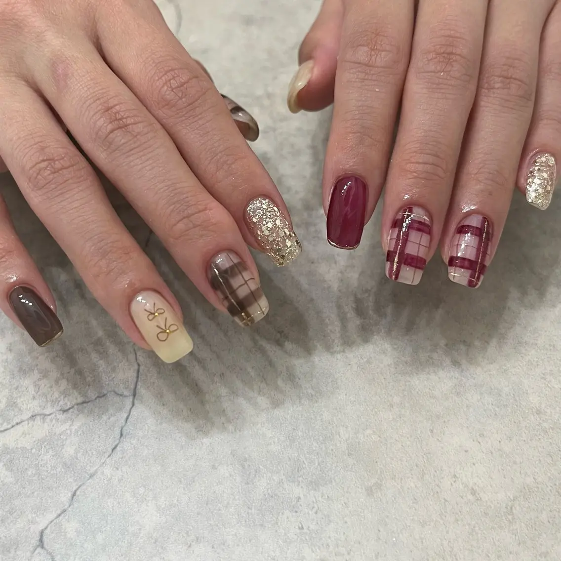 ネイル グリーン ハンドネイル vegh. nail/阿波座のネイルデザイン