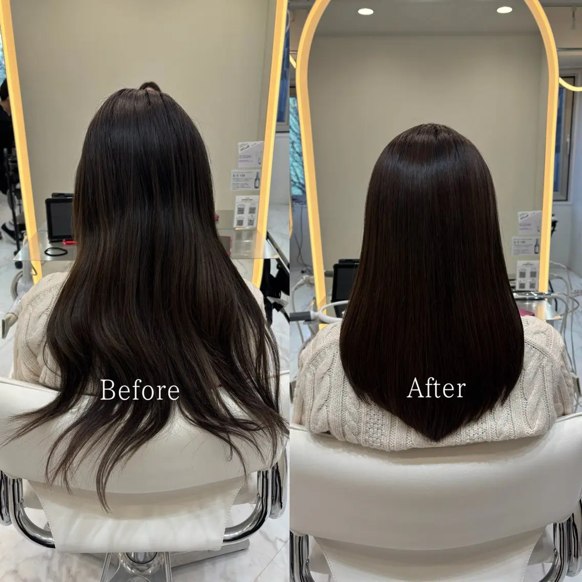 セミロング 髪質改善 カット ヘアカラー 縮毛矯正 髪質改善/レイヤーカ ット/ASAKA🤍のヘアスタイル