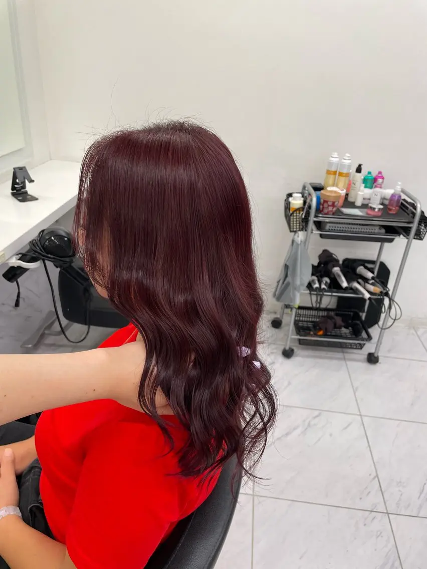 セミロング カラー ヘアアレンジ ヘアカラー トリートメント ヘアセット 💗横浜美容室 💗HARUNAのヘアスタイル