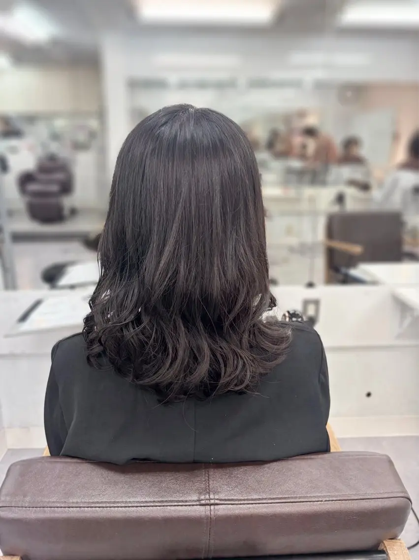 ミディアム ミディアムパーマ ゆるふわパーマ🫧透 明感カラー/清水杏乃のヘアスタイル