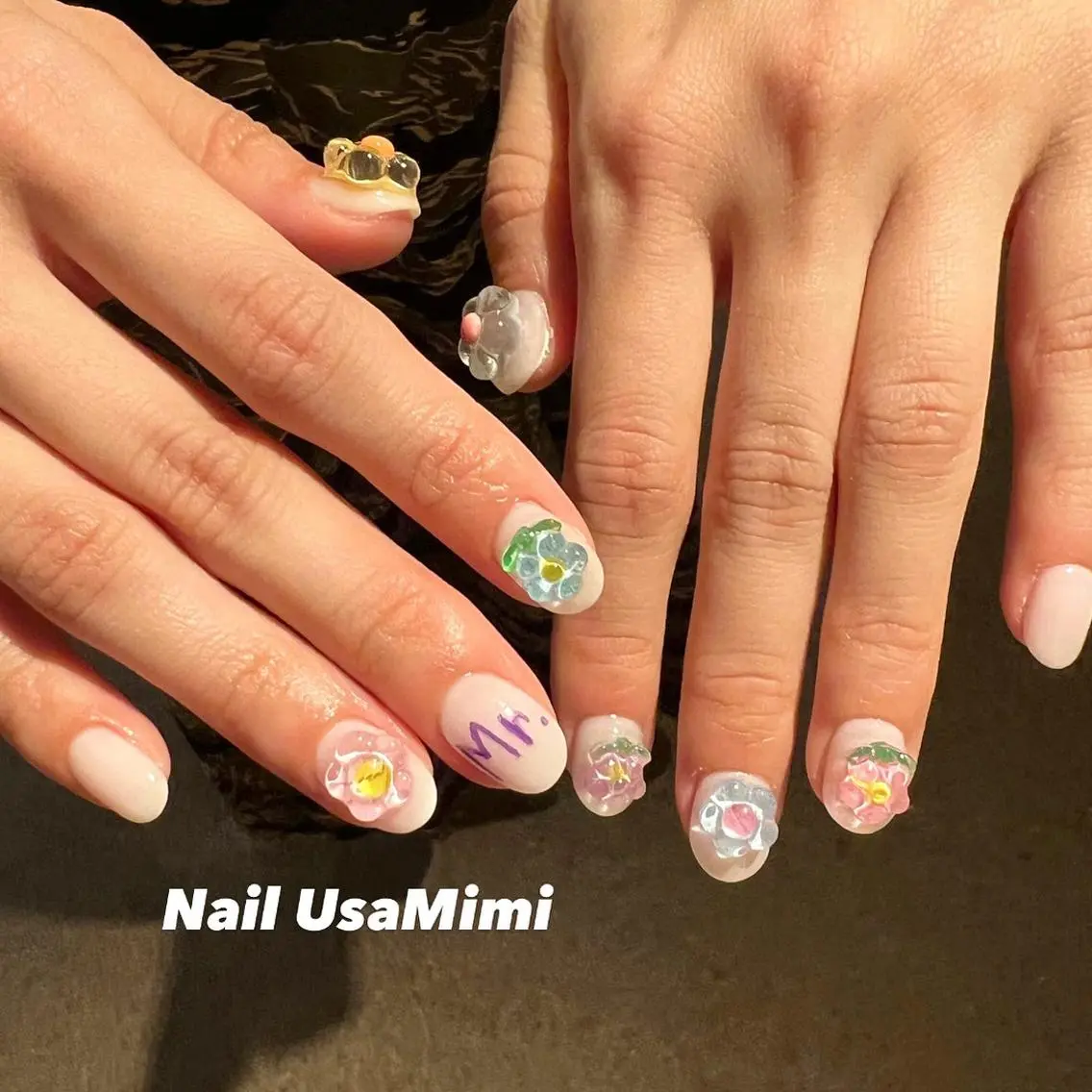ネイル フットネイル ジェルネイル マグネットネイル 持ち込み ニュアンスネイル 本町ネイルNail UsaMimiのネイルデザイン