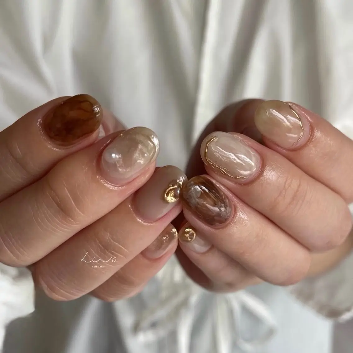 ネイル ニュアンスネイル ショートネイル ハンドネイル nail salon linoのネイルデザイン