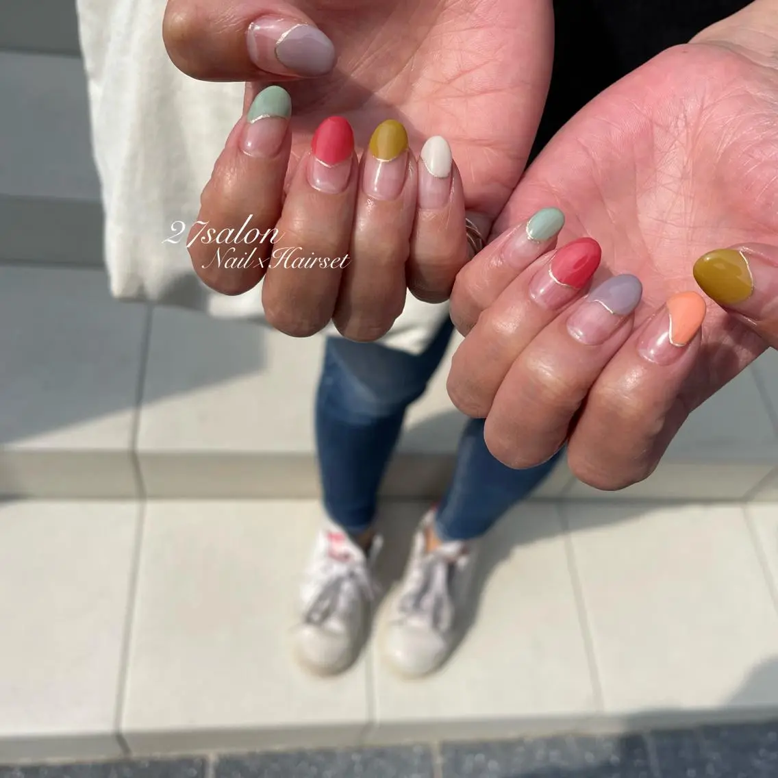 ネイル フレンチネイル ニュアンスネイル 27salon yuinaのネイルデザイン