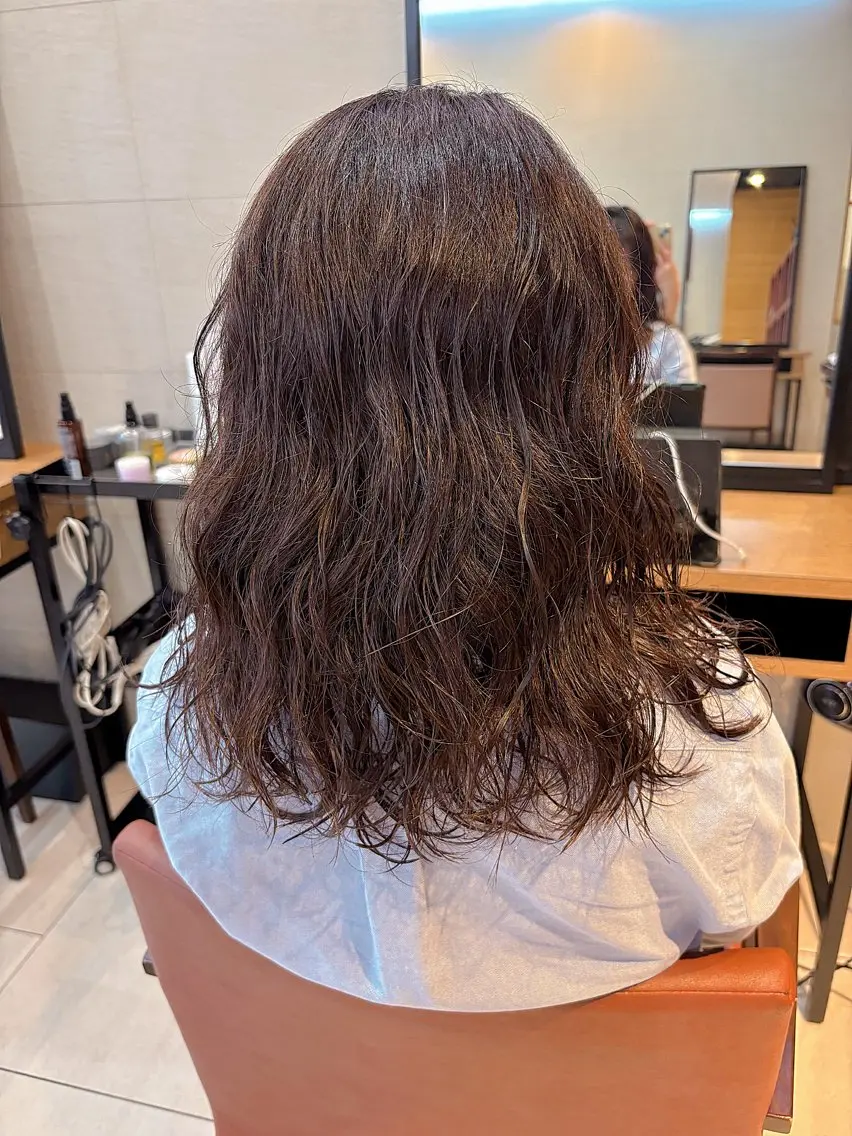 パーマ ニュアンスパーマ カット パーマ ボブ/ミディアム 親しみやすさ/さくらのヘアスタイル