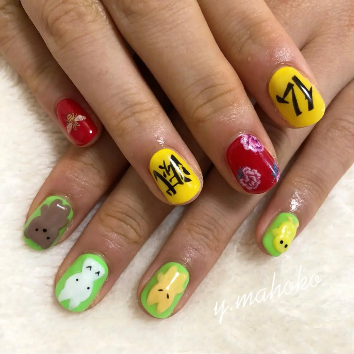ネイル ハンドネイル パラジェル有/ 長さだし/mahoのネイルデザイン