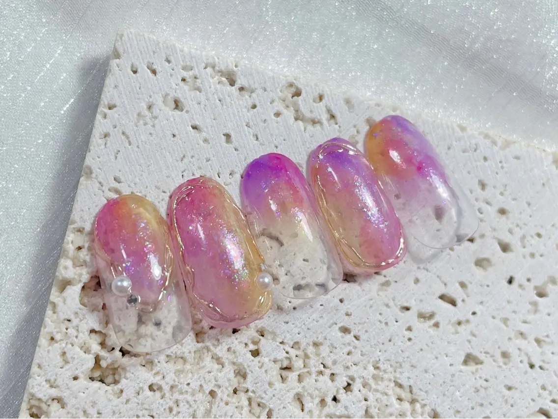 ネイル ジェルネイル オフィスネイル パラジェル 夏ネイル ハンドネイル kiki nail &brow二子玉川のネイルデザイン