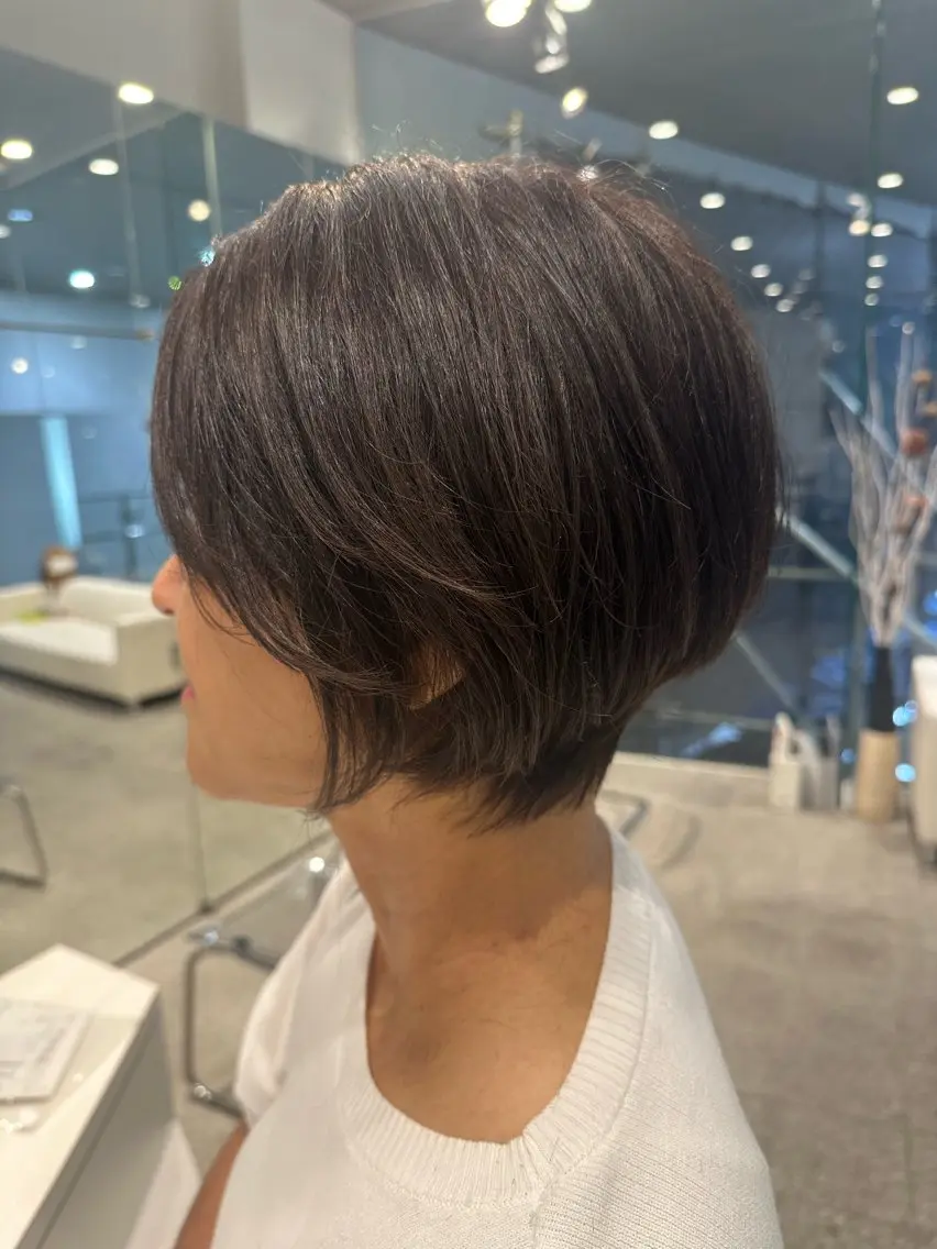 ショート カラー パーマ ショートボブ ボブ ショートヘア メンズカット 井上　凜太郎のヘアスタイル