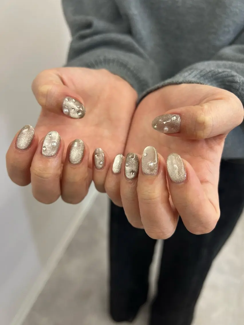ネイル フレンチネイル ジェルネイル マグネットネイル ニュアンスネイル パラジェル ハンドネイル ハンドケア Bana_ Nailのネイルデザイン