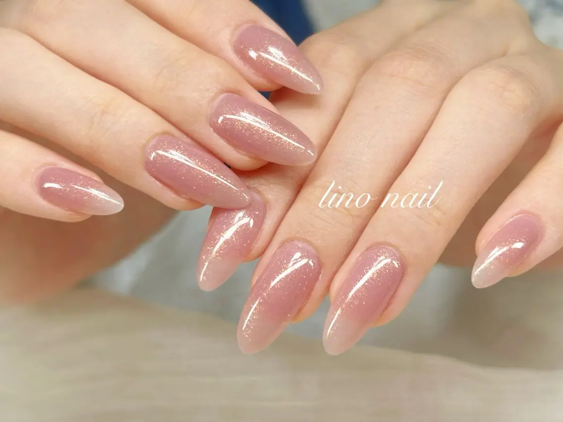 ネイル アートネイル チークネイル 成人式 入学式 長さ出し ハンドネイル Lino Nailのネイルデザイン